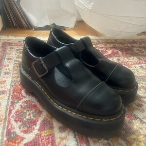 Doc Martens Bethan Black Leather Platform Mary Janes